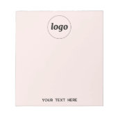 Bloc-note Texte de logo simple Entreprise Promotionnel Rose (Devant)