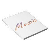 Bloc-note texte de musique nuages orange violet (Incliné)