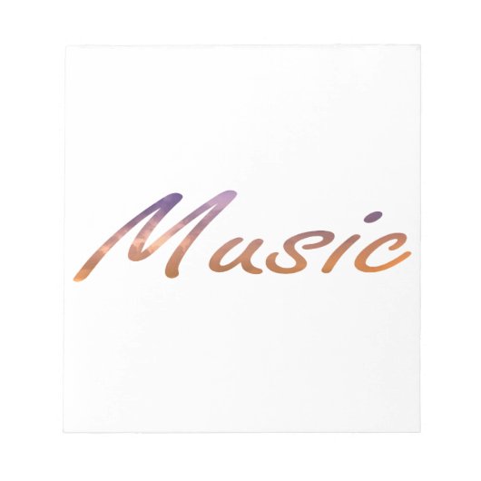 Bloc-note texte de musique nuages orange violet (Devant)