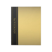 Bloc-note Texte et lignes Gold personnalisables classiques (Tourné)