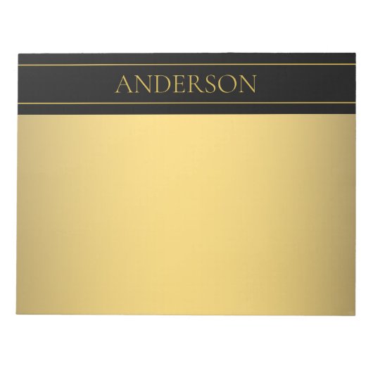 Bloc-note Texte et lignes Gold personnalisables classiques (Devant)