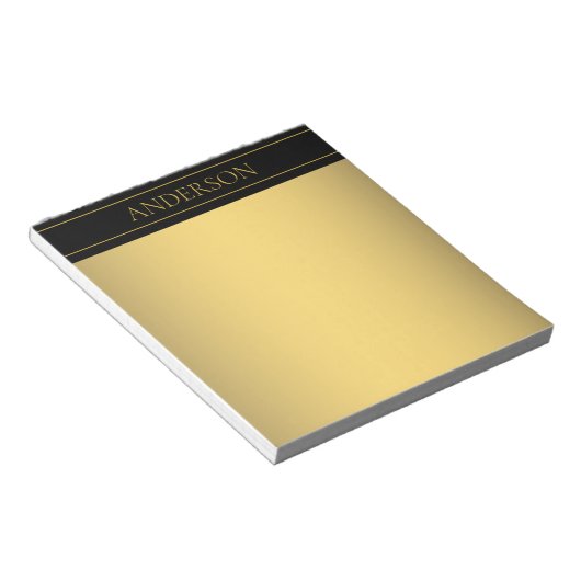 Bloc-note Texte et lignes Gold personnalisables classiques (Incliné)