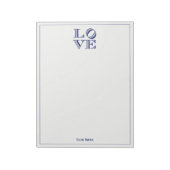Bloc-note Texte graphique LOVE - Bleu (Tourné)