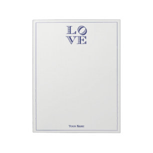 Bloc-note Texte graphique LOVE - Bleu