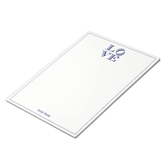 Bloc-note Texte graphique LOVE - Bleu (Incliné)