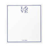 Bloc-note Texte graphique LOVE - Bleu (Devant)