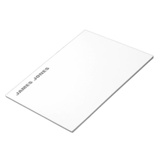 Bloc-note Texte gras gris blanc stylé moderne professionnel (Incliné)