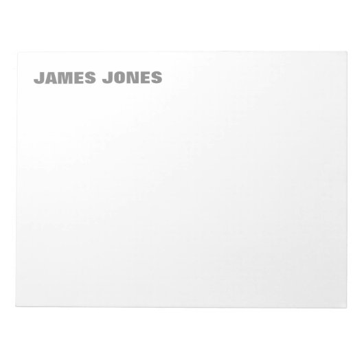 Bloc-note Texte gras gris blanc stylé moderne professionnel (Devant)