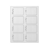 Bloc-note Texte modifiable blanc simple du planificateur heb (Tourné)