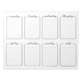 Bloc-note Texte modifiable blanc simple du planificateur heb (Devant)
