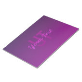 Bloc-note Texte monogramme modifiable moderne & Ombre violet (Incliné)