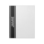 Bloc-note Texte personnalisable | Bold Modern Black & White (Tourné)