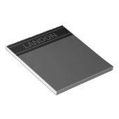Bloc-note Texte personnalisable | Gras moderne noir et gris (Incliné)