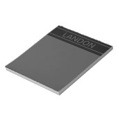 Bloc-note Texte personnalisable | Gras moderne noir et gris (Tourné)