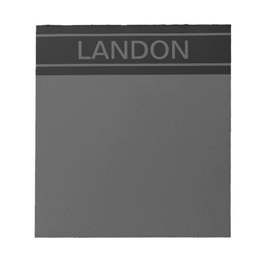 Bloc-note Texte personnalisable | Gras moderne noir et gris (Devant)