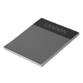 Bloc-note Texte personnalisable | Gras moderne noir et gris (Tourné)