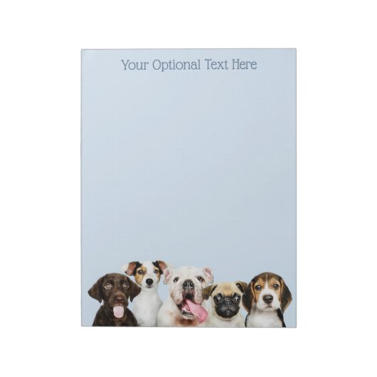 Bloc-note Texte personnalisé Chiots mignons (Tourné)