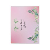 Bloc-note Texte personnalisé couleur rose (Tourné)