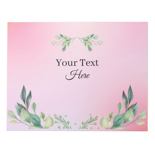 Bloc-note Texte personnalisé couleur rose (Devant)