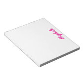 Bloc-note Texte personnalisé rose profond Script sur fond bl (Incliné)