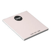 Bloc-note Texte simple de logo entreprise promotionnel rose  (Incliné)
