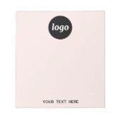 Bloc-note Texte simple de logo entreprise promotionnel rose  (Devant)
