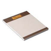 Bloc-note Texture de faux cuir marron avec bannière en feuil (Incliné)