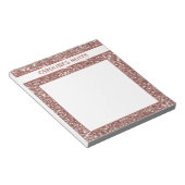 Bloc-note Texture de paillettes de faux or rose et texte per (Incliné)