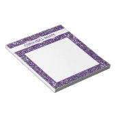 Bloc-note Texture de scintillement violet faux avec texte pe (Incliné)