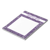 Bloc-note Texture de scintillement violet faux avec texte pe (Tourné)