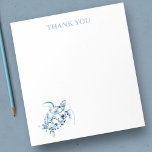 Bloc-note Thank You Notepads Sea Turtle Stationery<br><div class="desc">Elegant and coastal,  this personalized stationery features the words "Thank You" with a watercolor sea turtle in shades of blue. Perfect for weddings or your summer notes. To see more designs like this visit www.zazzle.com/dotellabelle

Watercolor art and design by Victoria Grigaliunas</div>