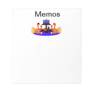 Bloc-note Thanksgivukkah Wine Toasting Turkeys Memp Pad