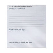 Bloc-note The "Quick Notes" Appointment & Questions (Devant)