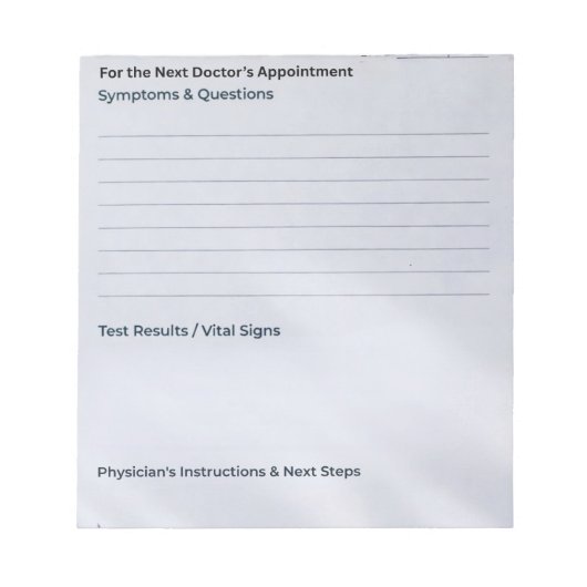 Bloc-note The "Quick Notes" Appointment & Questions (Devant)