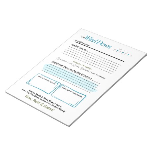 Bloc-note The WIND DOWN – 5-Minute Evening Journal Notepad (Incliné)
