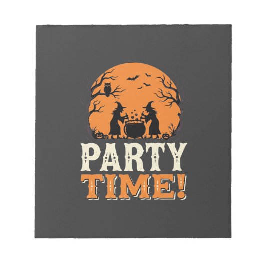 Bloc-note Thème de fête d'Halloween Sorcière Chaudron Design (Devant)