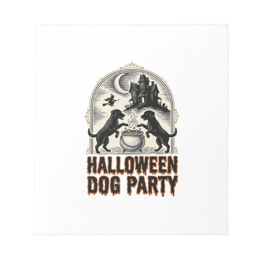 Bloc-note Thème de fête pour chien Halloween Chaudron de sor (Devant)