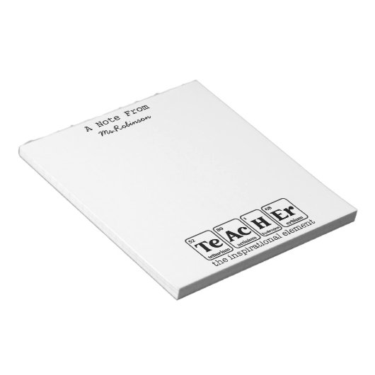 Bloc-note Thème de la science de l'appréciation de l'enseign (Incliné)