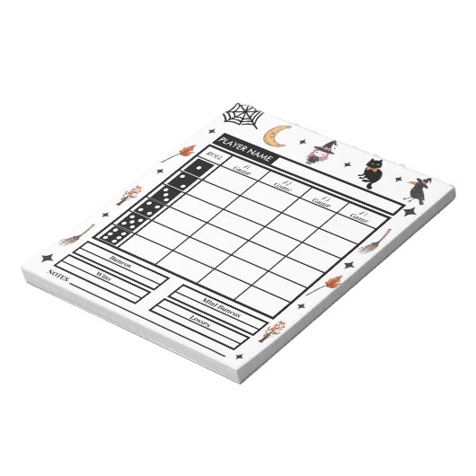 Bloc-note Thème Halloween moderne Bunco Score Pad (Tourné)