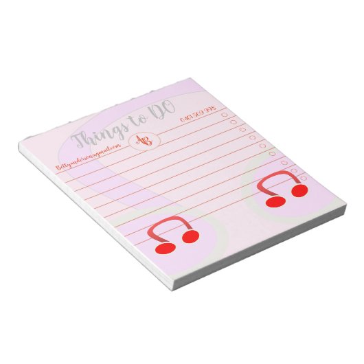Bloc-note Things To Do Melody Pink Notepad (Incliné)