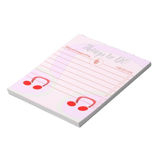 Bloc-note Things To Do Melody Pink Notepad (Tourné)