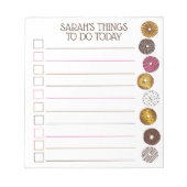 Bloc-note Things To Do Today Donut Doughnut Pastries (Devant)