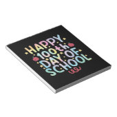 Bloc-note Tie Dye Happy 100e jour d'école Enseignant Élève  (Incliné)
