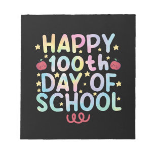 Bloc-note Tie Dye Happy 100e jour d'école Enseignant Élève 