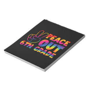 Bloc-note Tiedye de fin d'année de sixième, à bientôt 