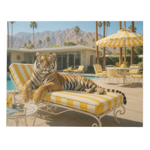 Bloc-note Tigre au bord de la piscine à Palm Springs
