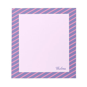 Bloc-note Tirures violettes roses personnalisées