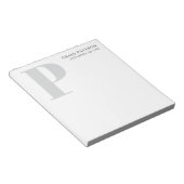 Bloc-note Titre de nom de monogramme gris moderne minimalist (Incliné)