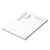 Bloc-note Titre de nom de monogramme gris moderne minimalist (Tourné)
