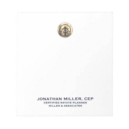 Bloc-note Titre du logo or brossé simple (Devant)